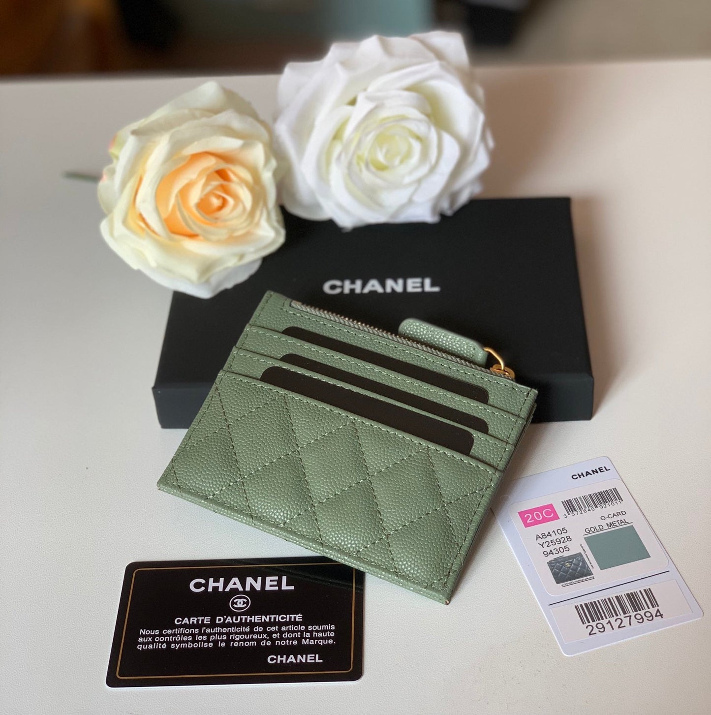cc Flat Card Holder Olive Bag For Women 11.5cm/4.5in