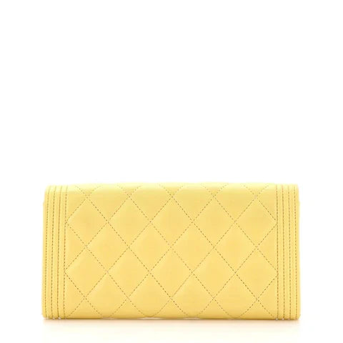 CC Boy Flap Wallet Quilted Lambskin Long