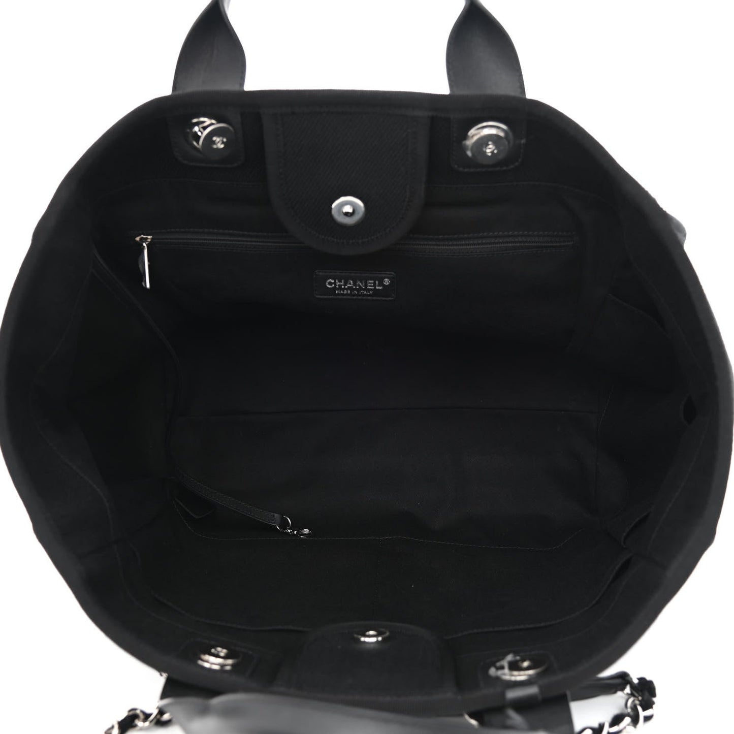 cc Canvas Pearl Medium Deauville Tote Black