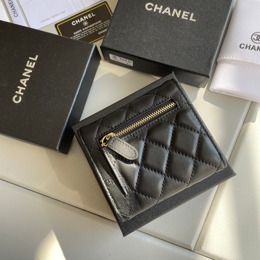 cc Small Classic Flap Wallet Black Bag For Women 10.5cm/4.1in AP0231 Y01295 C3906