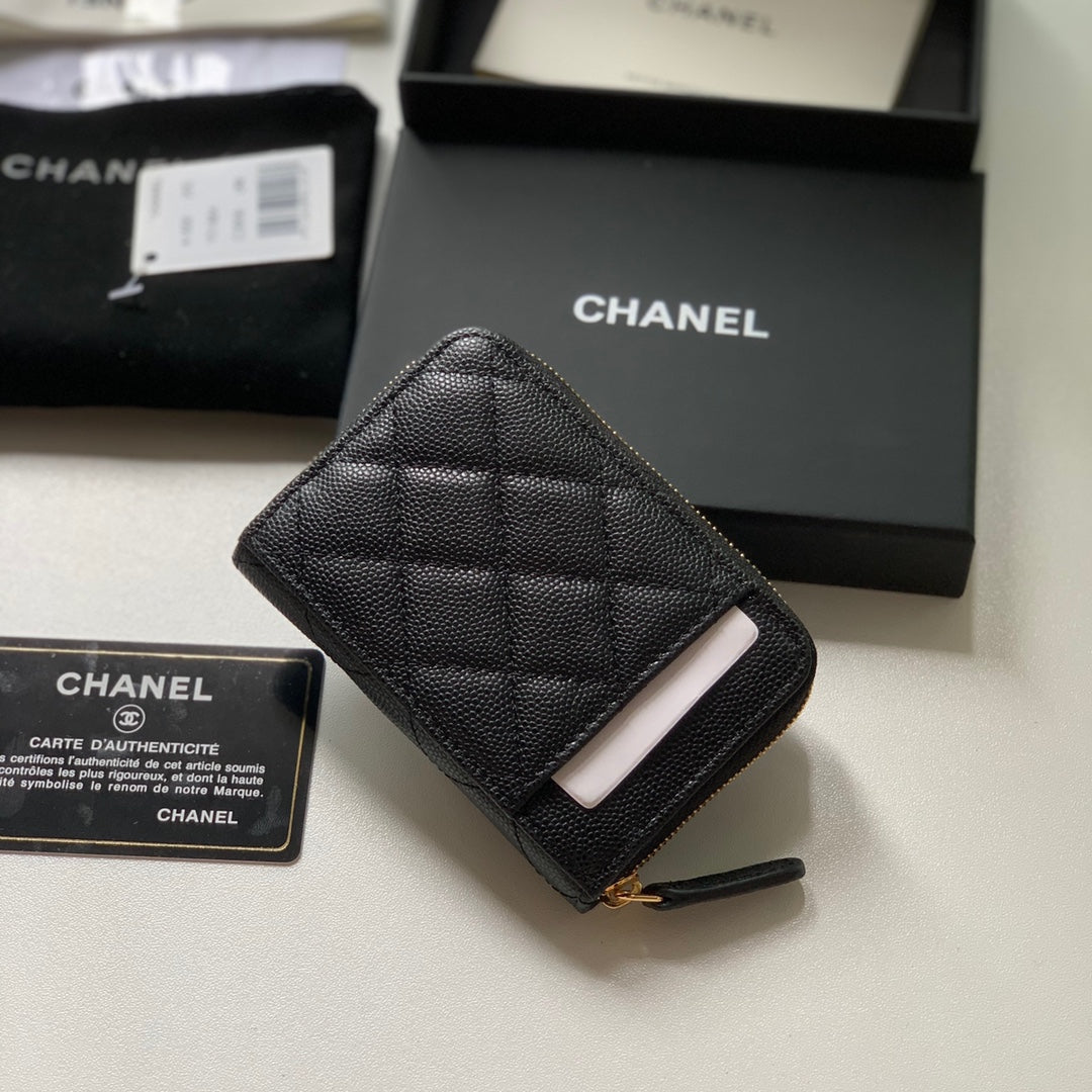 cc Zipped Coin Purse Black Bag For Women 10.9cm/4.3in