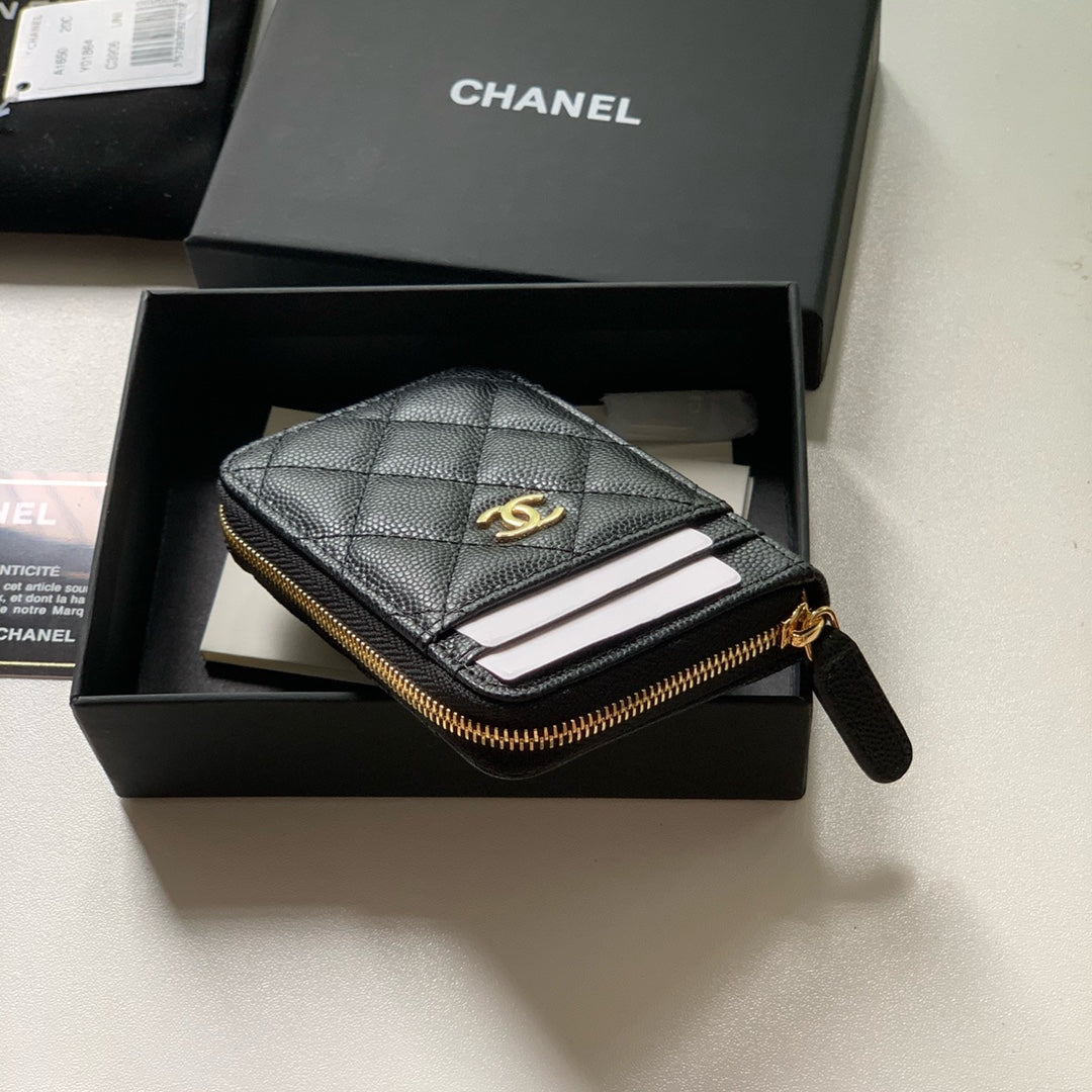 cc Zipped Coin Purse Black Bag For Women 10.9cm/4.3in